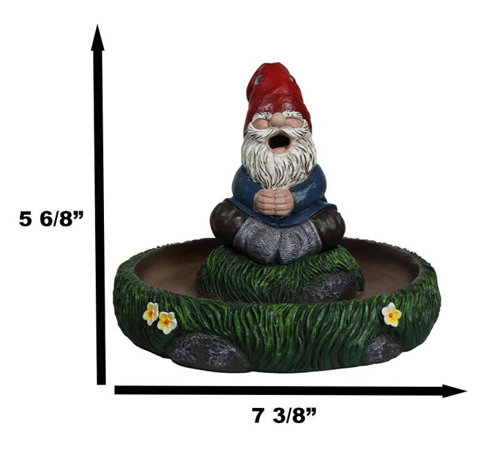 Ebros Gift Gnaughty Pot High Smoking Gnome Zen Meditation Cone And Stick Incense Burner
