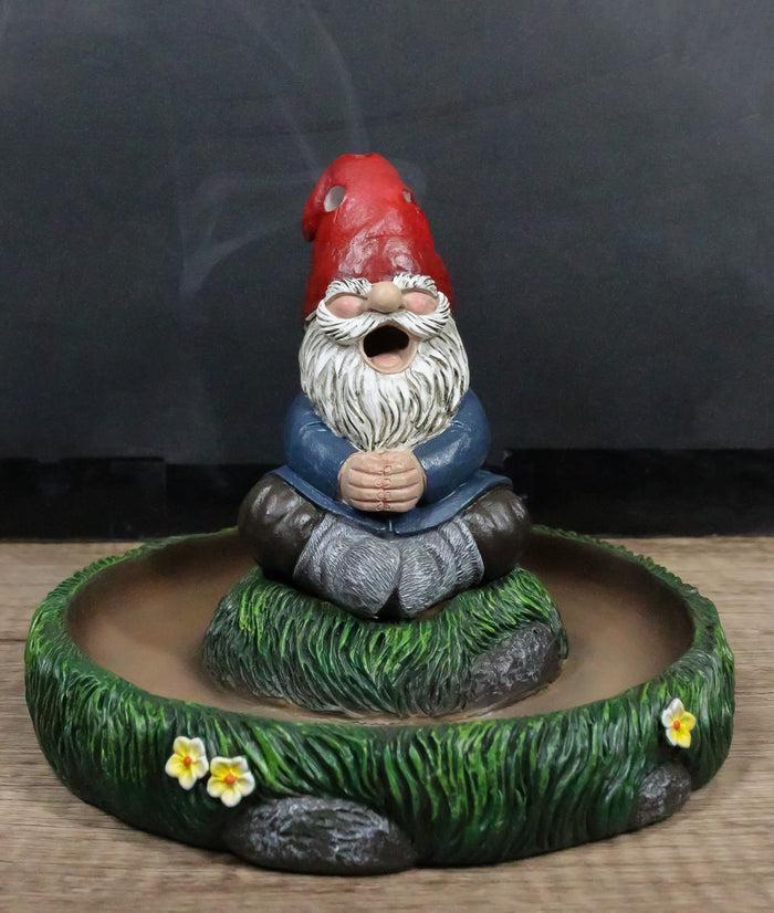 ebros gift Gnaughty Pot High Smoking Gnome Zen Meditation Cone And Stick Incense Burner