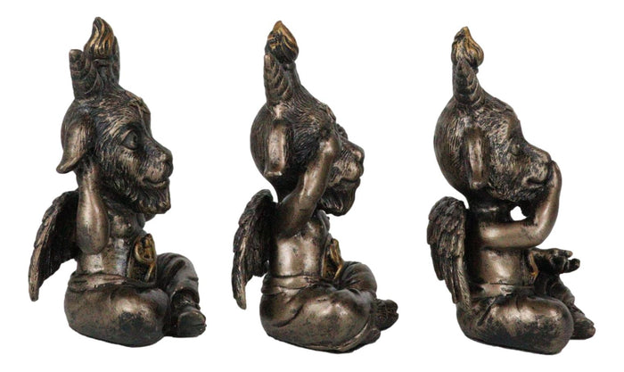 Ebros Gift Goat Of Mendes Samael Lilith See Hear Speak No Evil Baphomets Set Of 3