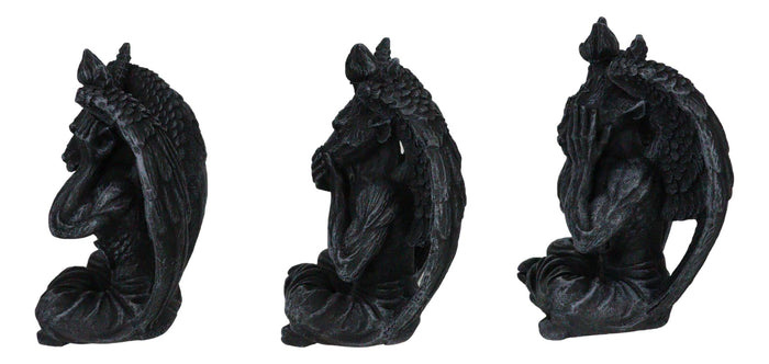 Ebros Gift Goat Of Mendes See Hear Speak No Evil Devil Baphomet Gargoyle Set Of 3 Figurines