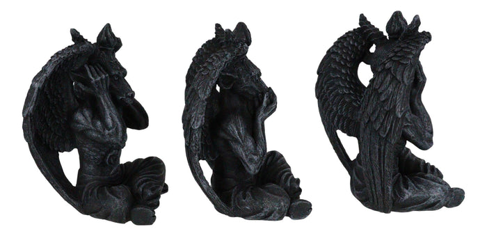 Ebros Gift Goat Of Mendes See Hear Speak No Evil Devil Baphomet Gargoyle Set Of 3 Figurines