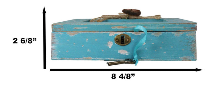 Ebros Gift God Grant Me Serenity Courage Wisdom Locket Heart Teal Wood Musical Trinket Box