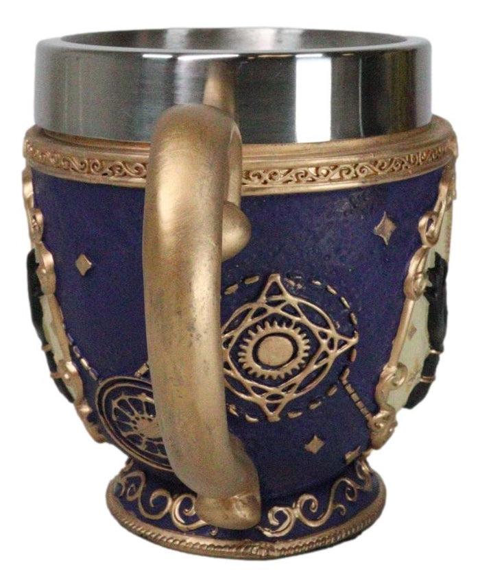 Ebros Gift Gold And Purple Wicca Fortune Teller Chirology All Seeing Eye Tarot Tea Cup Mug