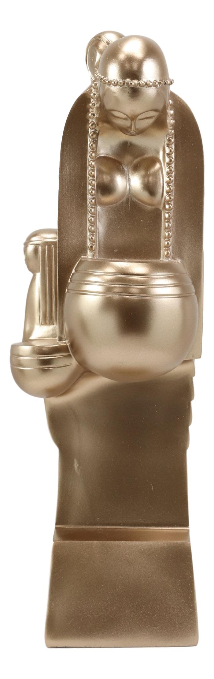 Ebros Gift Golden Frank Lloyd Wright Native American Indian Nakoma Curvilinear Statue 12"H