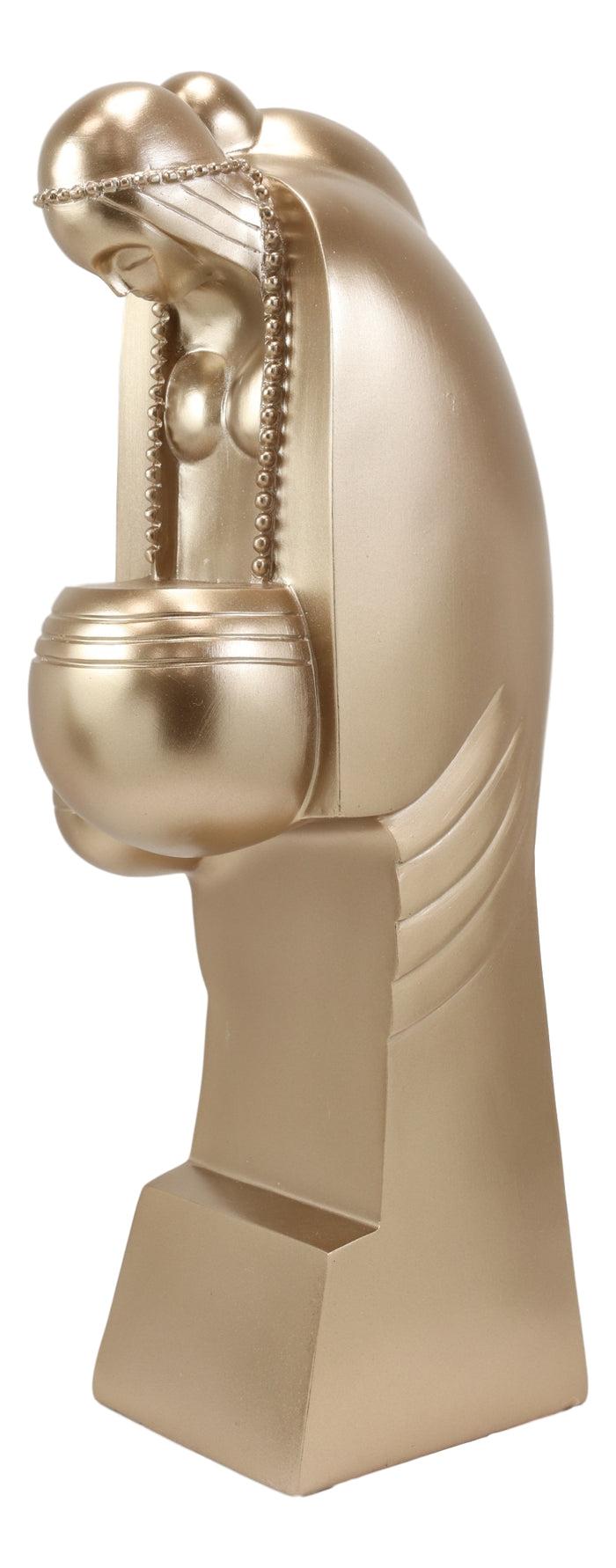 Ebros Gift Golden Frank Lloyd Wright Native American Indian Nakoma Curvilinear Statue 12"H