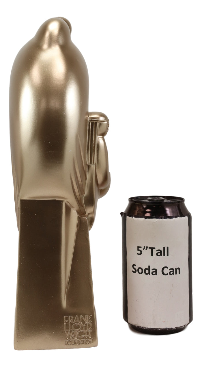 Ebros Gift Golden Frank Lloyd Wright Native American Indian Nakoma Curvilinear Statue 12"H