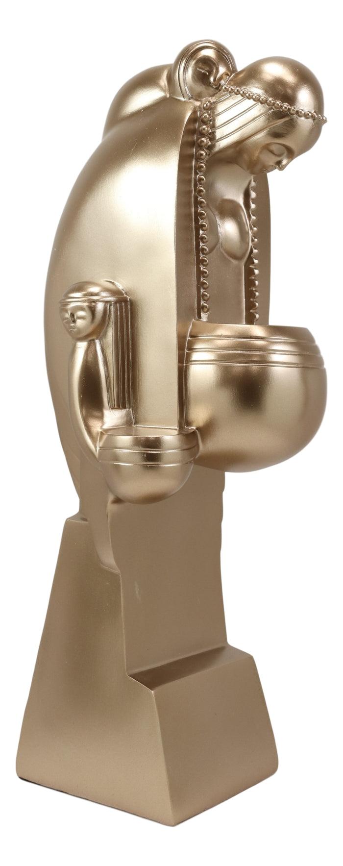 ebros gift Golden Frank Lloyd Wright Native American Indian Nakoma Curvilinear Statue 12"H