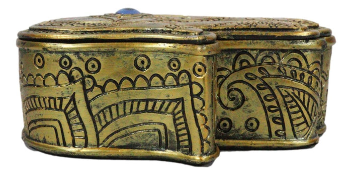 Ebros Gift Golden Hamsa Palm Hand Of God With Rolling Evil Eye Decorative Box Figurine