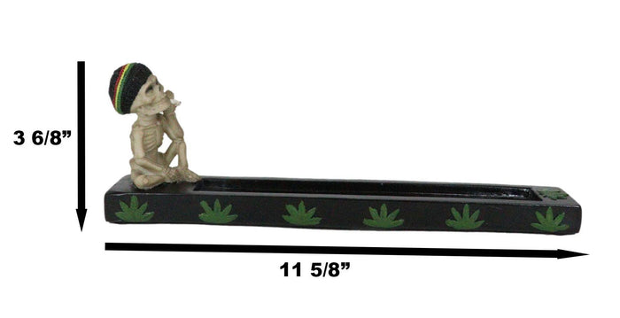 Ebros Gift Good Vibes Day Of The Dead Reggae Rasta Skeleton Smoking Stash Incense Burner