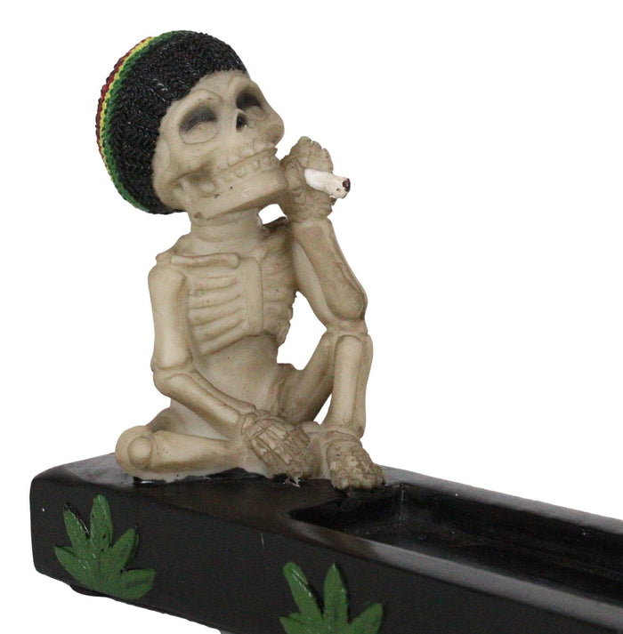 Ebros Gift Good Vibes Day Of The Dead Reggae Rasta Skeleton Smoking Stash Incense Burner