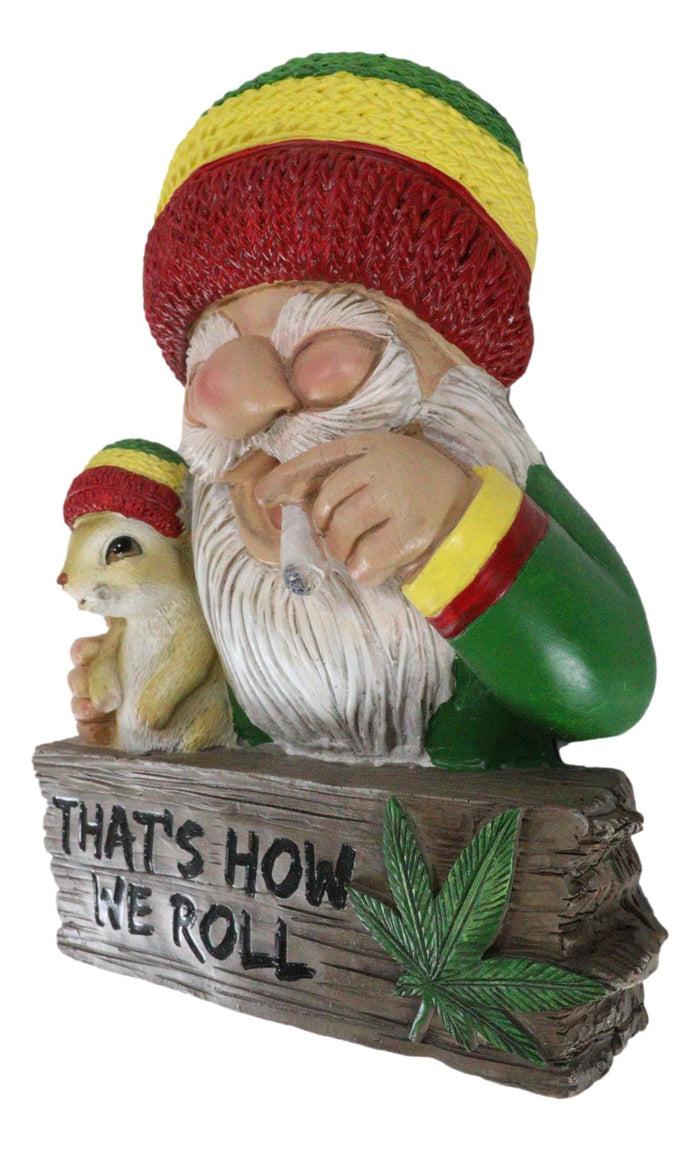 Ebros Gift Good Vibes Gypsy Rasta Gnome Smoking Weed Roll With Squirrel Wall Decor Sign