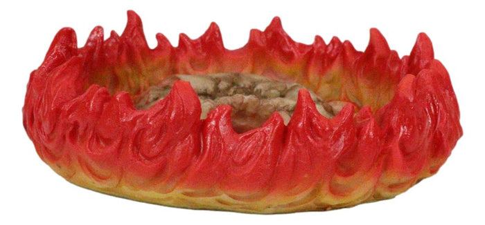 Ebros Gift Gothic Arch Devil Skull Face Fire Wheel Flame Hell Bone Cigarette Ashtray Figure