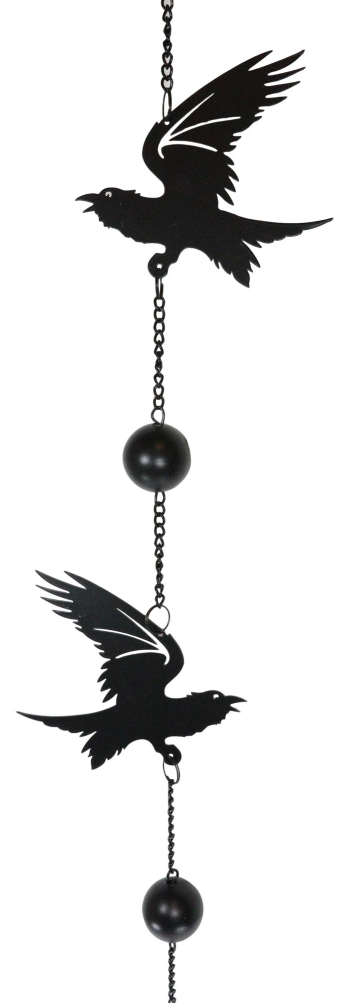 Ebros Gift Gothic Bad Omen Trio Crow Ravens Metal Wall Hanging Mobile Wind Chime With Beads