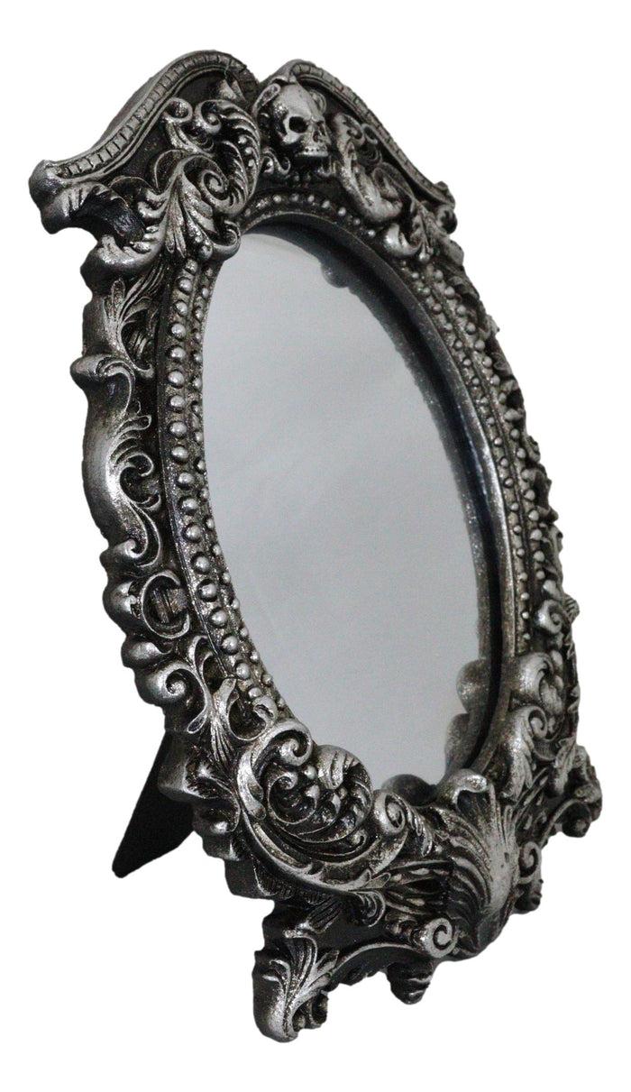 Ebros Gift Gothic Baroque Style Masque Of The Black Roses Skull Table Or Wall Mirror Decor