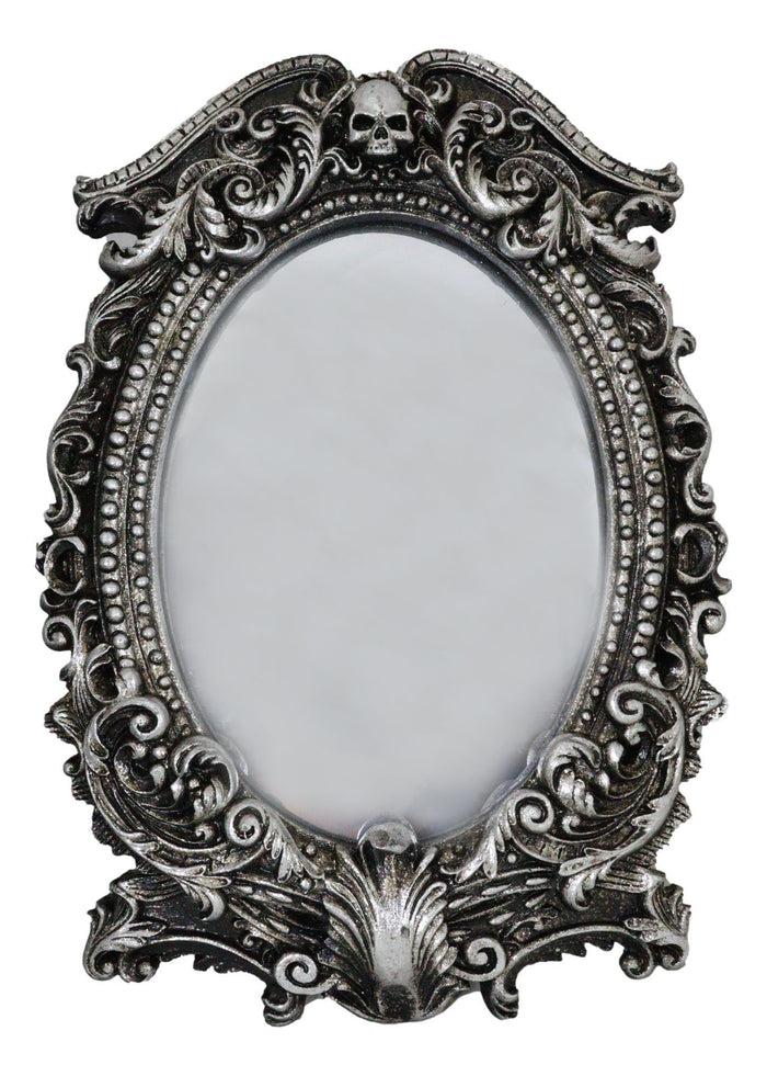 Ebros Gift Gothic Baroque Style Masque Of The Black Roses Skull Table Or Wall Mirror Decor
