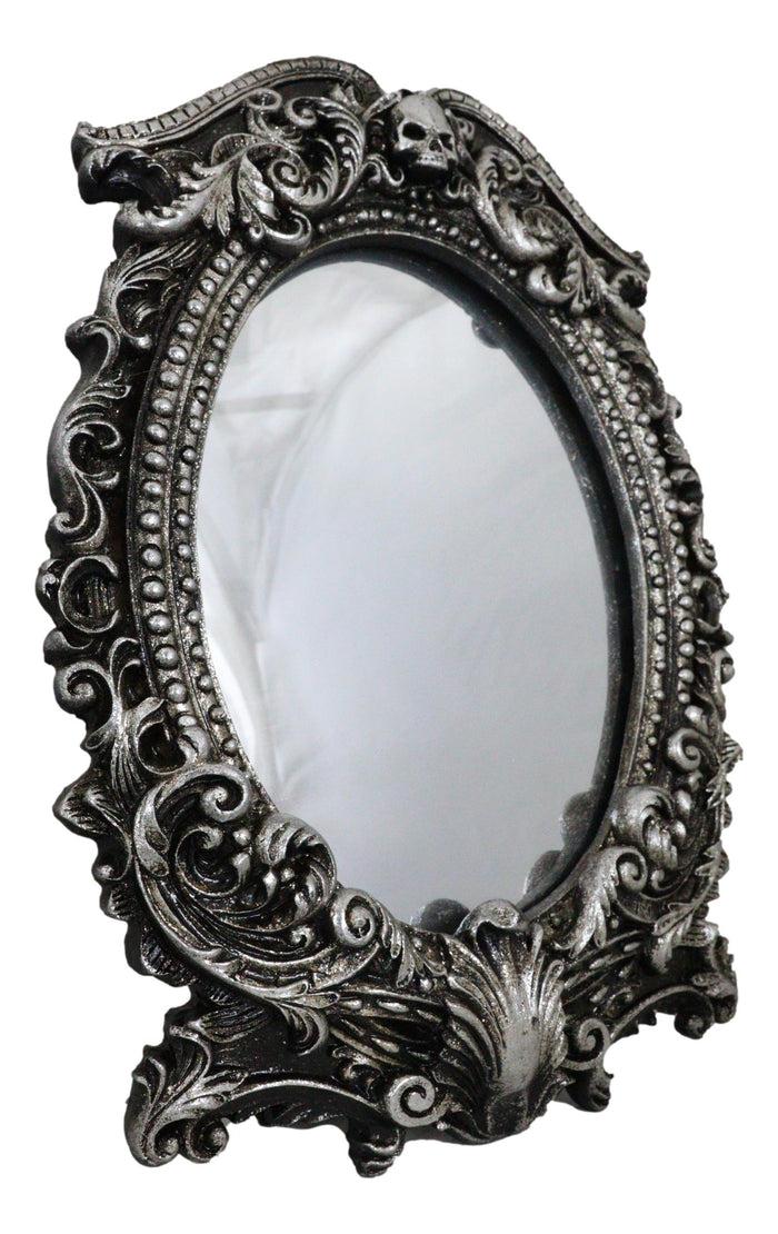 Ebros Gift Gothic Baroque Style Masque Of The Black Roses Skull Table Or Wall Mirror Decor