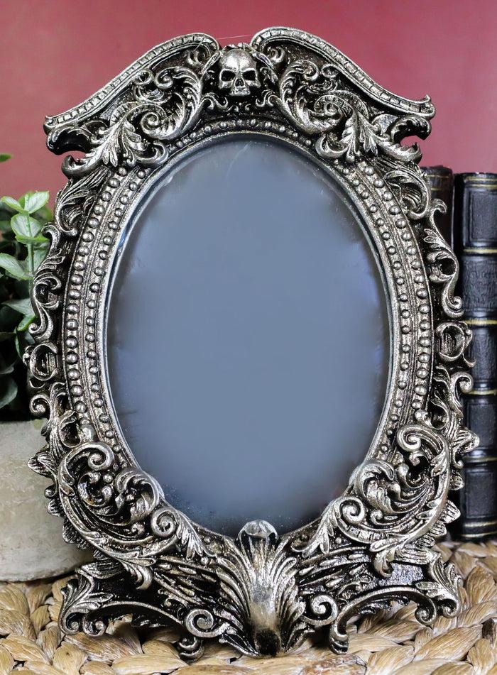 ebros gift Gothic Baroque Style Masque of The Black Roses Skull Table Or Wall Mirror Decor