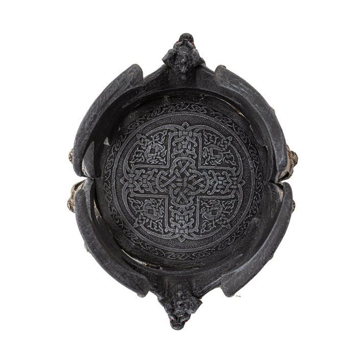 Ebros Gift Gothic Cathedric Twin Bats On Graveyard Of Skulls Candle Or Wine Bottle Holder
