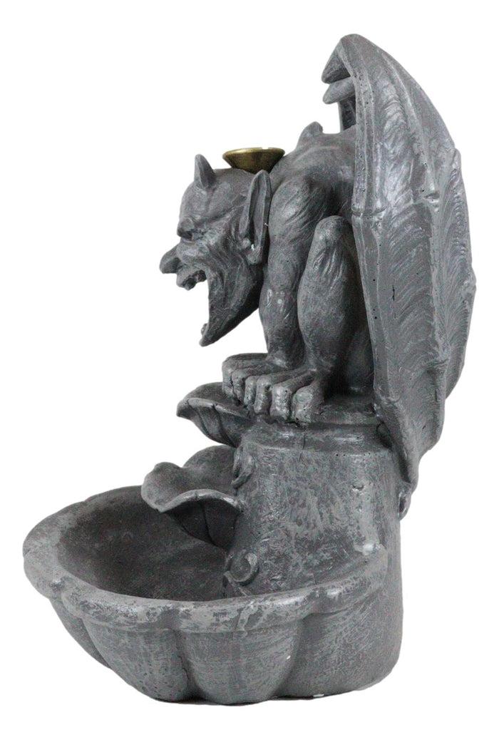 Ebros Gift Gothic Chimera Gargoyle On Fountain Pedestal Backflow Incense Cone Burner Decor