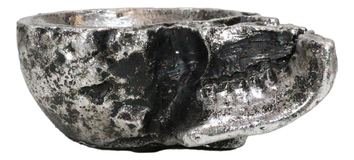 Ebros Gift Gothic Damned Overlord Half Skull Fissure Jewelry Coin Trinket Dish Tray Ashtray