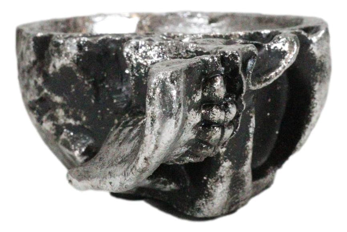 Ebros Gift Gothic Damned Overlord Half Skull Fissure Jewelry Coin Trinket Dish Tray Ashtray