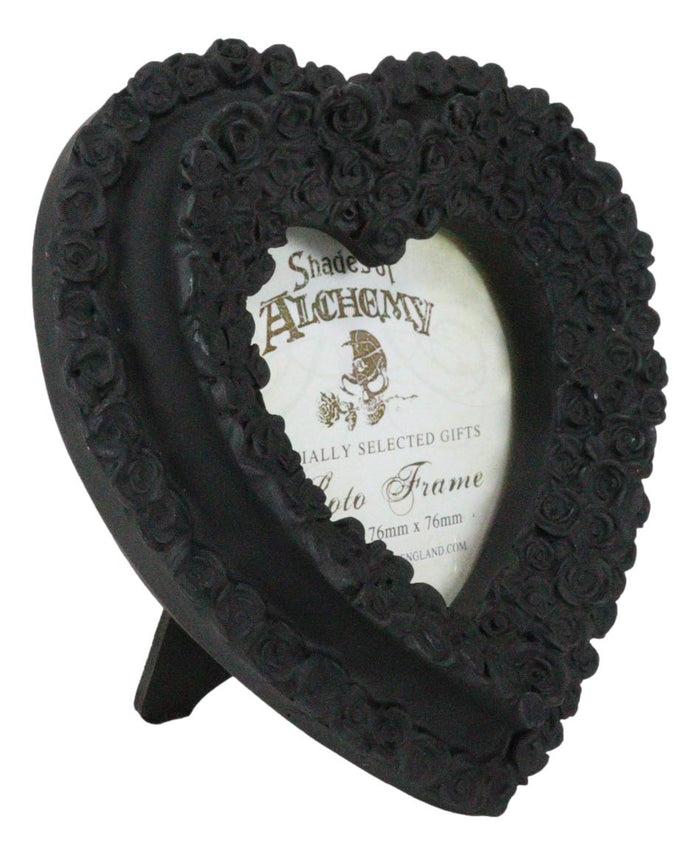 Ebros Gift Gothic Day Of The Dead Black Roses Wreath Heart Wall Or Desktop Picture Frame
