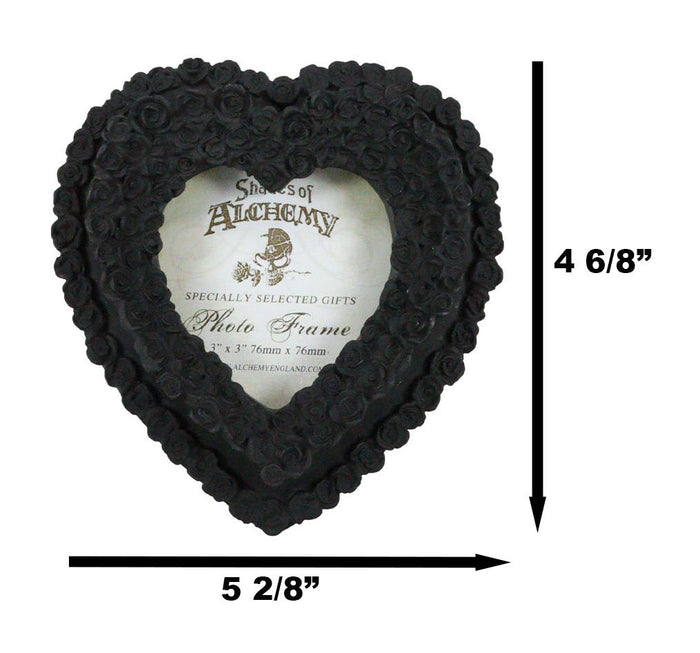 Ebros Gift Gothic Day Of The Dead Black Roses Wreath Heart Wall Or Desktop Picture Frame