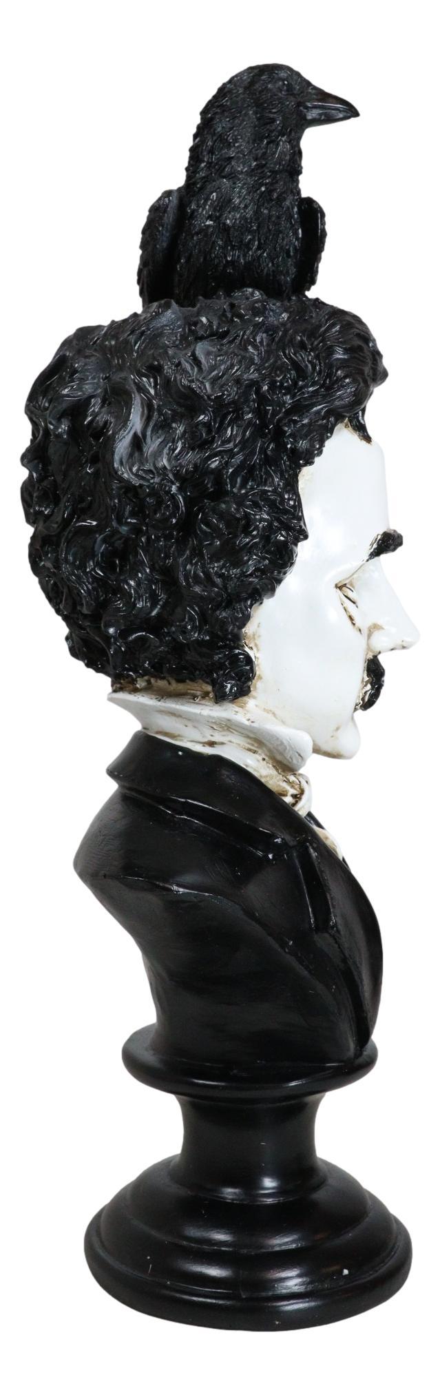 Ebros Gift Gothic Day Of The Dead Edgar Allan Poe Bust With Quoth The Raven Crow Figurine