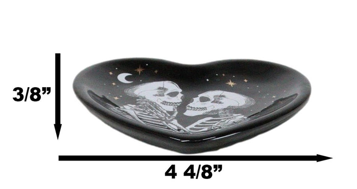 Ebros Gift Gothic Day Of The Dead Love Never Dies Skeleton Couple Heart Trinket Dish Decor