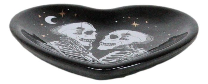 Ebros Gift Gothic Day Of The Dead Love Never Dies Skeleton Couple Heart Trinket Dish Decor