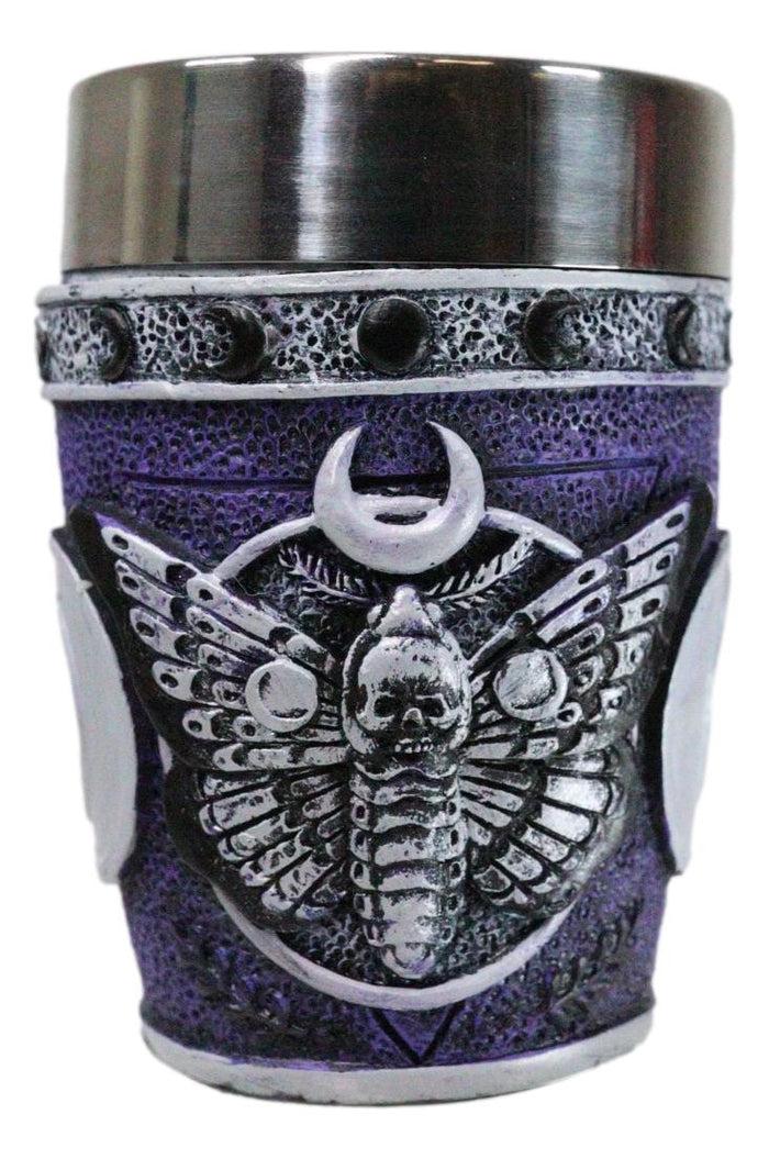 Ebros Gift Gothic Death Moth Triple Moon Arcane Skull Shot Glasses Set Of 4 Novelties