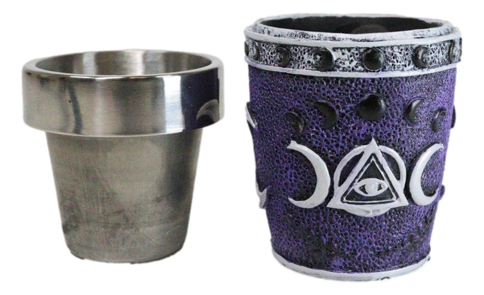 Ebros Gift Gothic Death Moth Triple Moon Arcane Skull Shot Glasses Set Of 4 Novelties