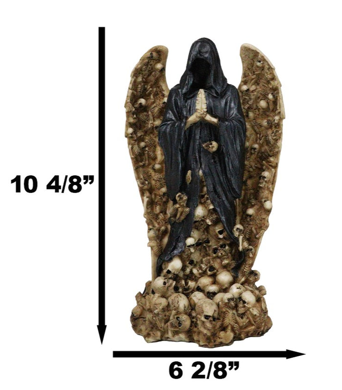 Ebros Gift Gothic Death Prayer Grim Reaper Skeleton With Ossuary Skulls Wings Figurine