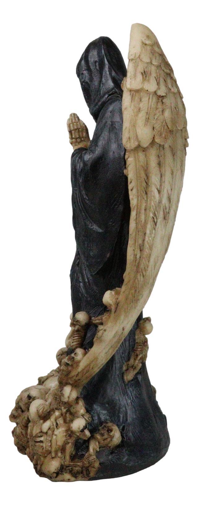 Ebros Gift Gothic Death Prayer Grim Reaper Skeleton With Ossuary Skulls Wings Figurine