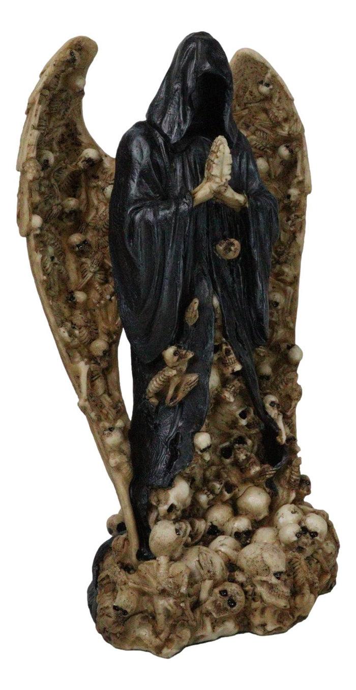 Ebros Gift Gothic Death Prayer Grim Reaper Skeleton With Ossuary Skulls Wings Figurine