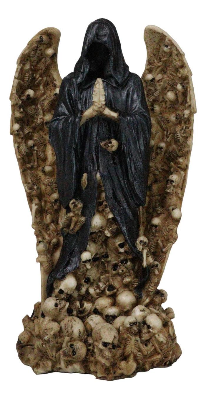 ebros gift Gothic Death Prayer Grim Reaper Skeleton With Ossuary Skulls Wings Figurine