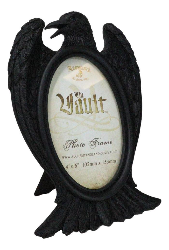 Ebros Gift Gothic Edgar Poe Quoth The Raven Crow Decorative 4"X6" Picture Frame Figurine