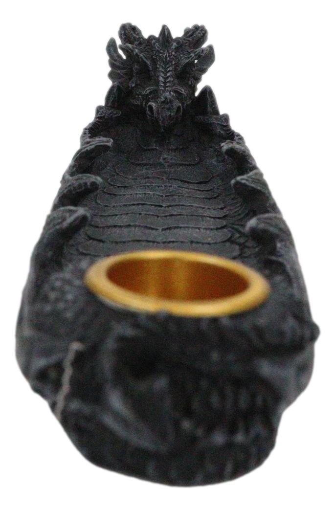 Ebros Gift Gothic Gargoyle Dragon Head And Body Incense Burner And Taper Candle Holder