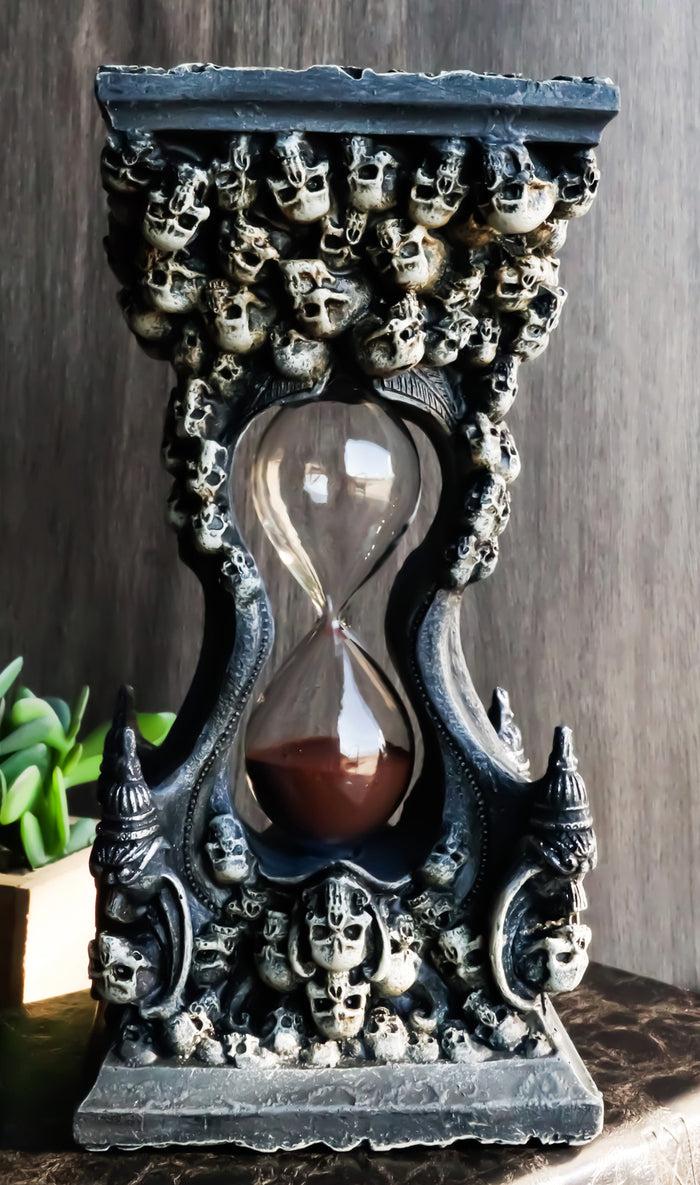 ebros gift Gothic Graveyard Morphing Cranium Skulls Invertible Pillar Sand Timer Figurine