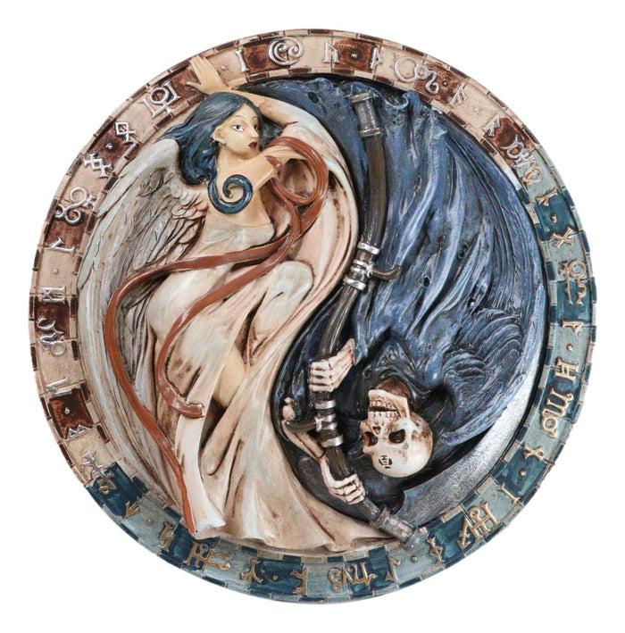 ebros gift Gothic Grim Reaper of Darkness and Angel of Light Versus Doctrinus Wall Decor