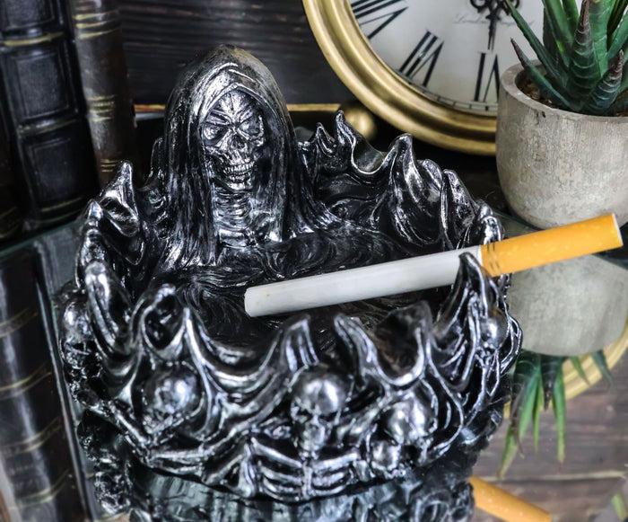 ebros gift Gothic Grim Reaper of Souls Skulls And Skeletons In Fire Of Hell Ashtray Decor