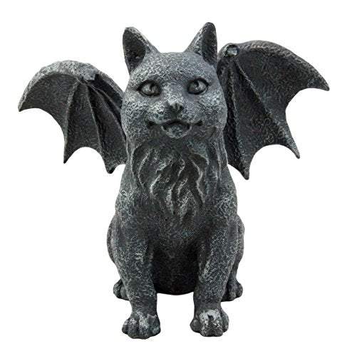 Ebros Gift Gothic Guardian Winged Feline Cat Vampire Gargoyle Desktop Paperweight Figurine