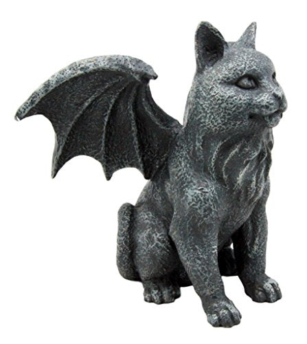 Ebros Gift Gothic Guardian Winged Feline Cat Vampire Gargoyle Desktop Paperweight Figurine