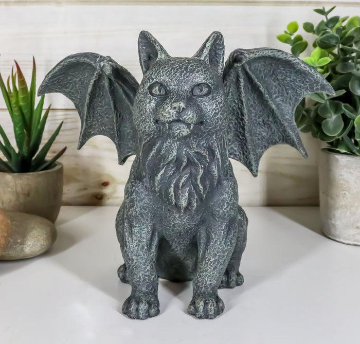 ebros gift Gothic Guardian Winged Feline Cat Vampire Gargoyle Desktop Paperweight Figurine