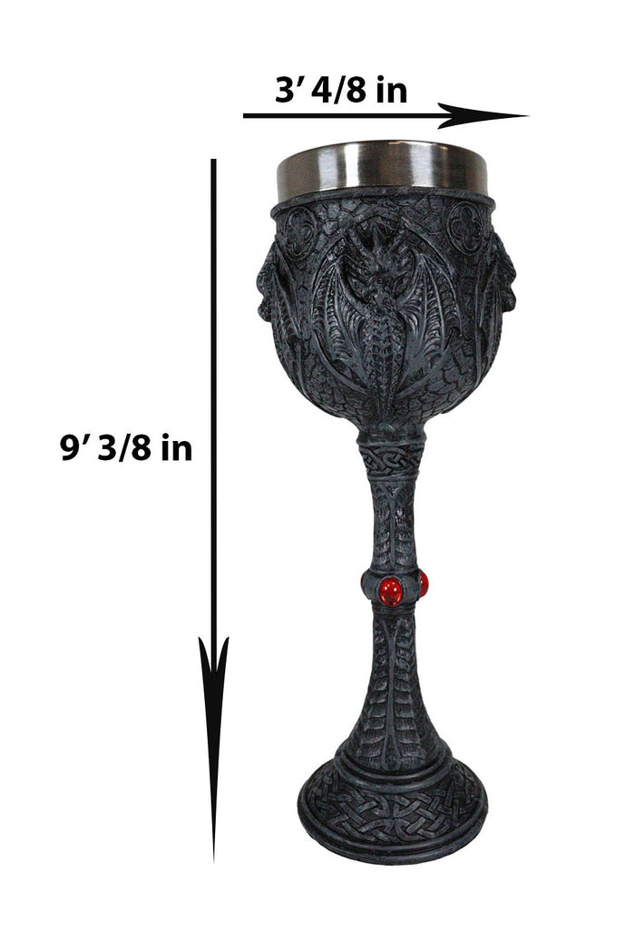 Ebros Gift Gothic Lair Of The Dragons Archaic Bone Dungeon Tombs Dragon Wine Goblet Cup