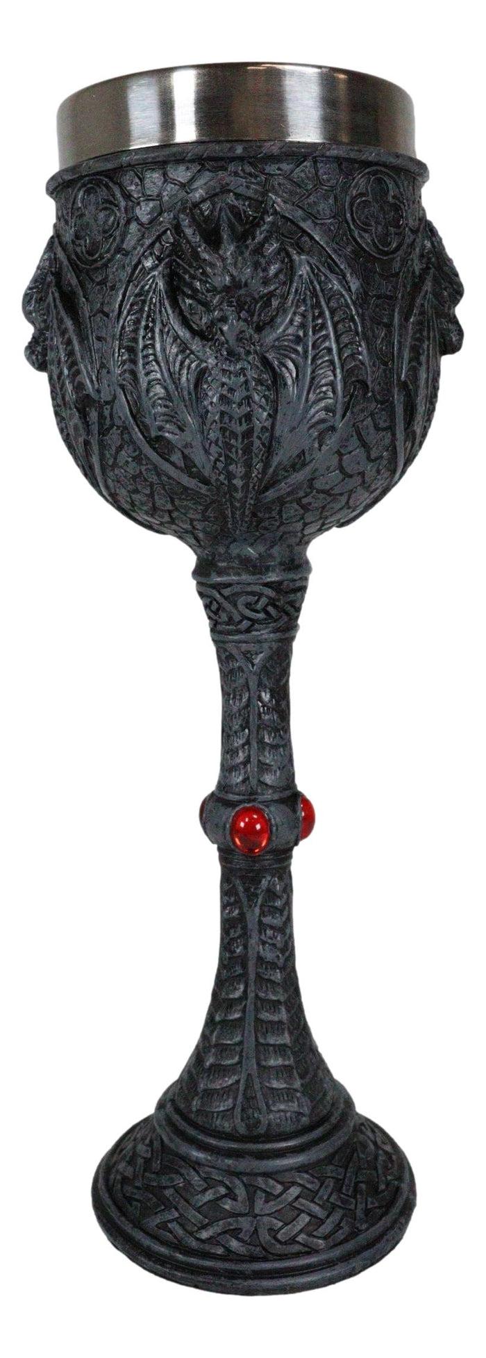 Ebros Gift Gothic Lair Of The Dragons Archaic Bone Dungeon Tombs Dragon Wine Goblet Cup