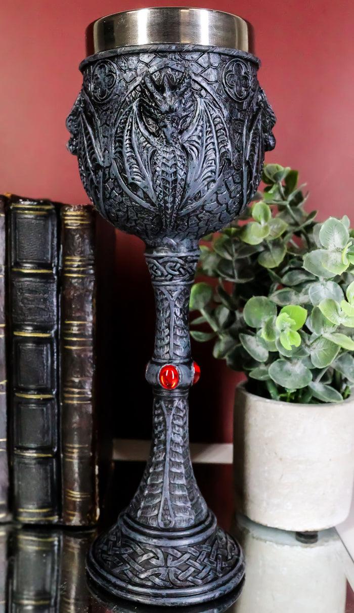 ebros gift Gothic Lair of The Dragons Archaic Bone Dungeon Tombs Dragon Wine Goblet Cup