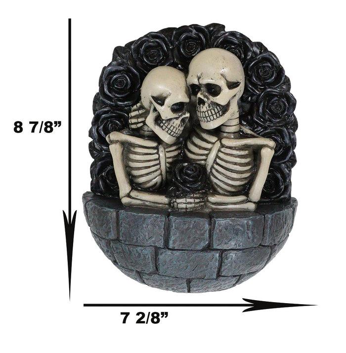 Ebros Gift Gothic Love Never Dies Romeo Juliet Skeleton Couple By Black Roses Wall Decor
