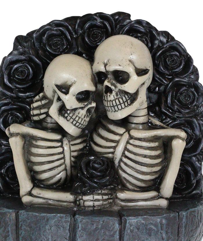 Ebros Gift Gothic Love Never Dies Romeo Juliet Skeleton Couple By Black Roses Wall Decor