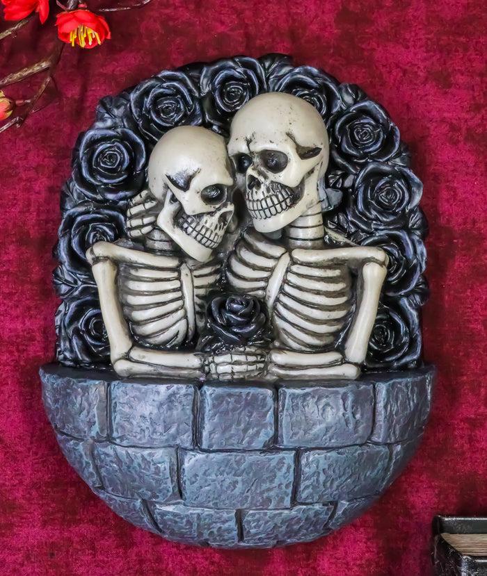 Ebros Gift Gothic Love Never Dies Romeo Juliet Skeleton Couple By Black Roses Wall Decor